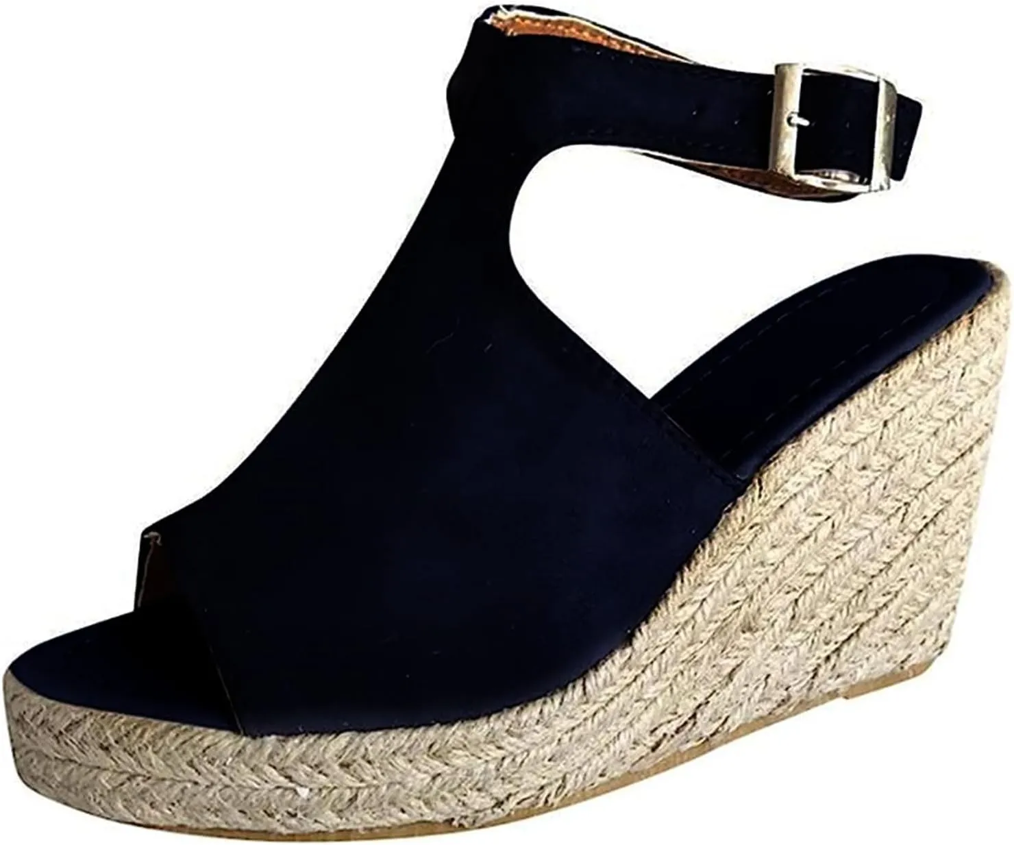 Ladmiple Wedge Sandals for Women Dressy Casual Summer Ankle Strap Open Toe High Heel Slip on Espadrilles Platform Sandal