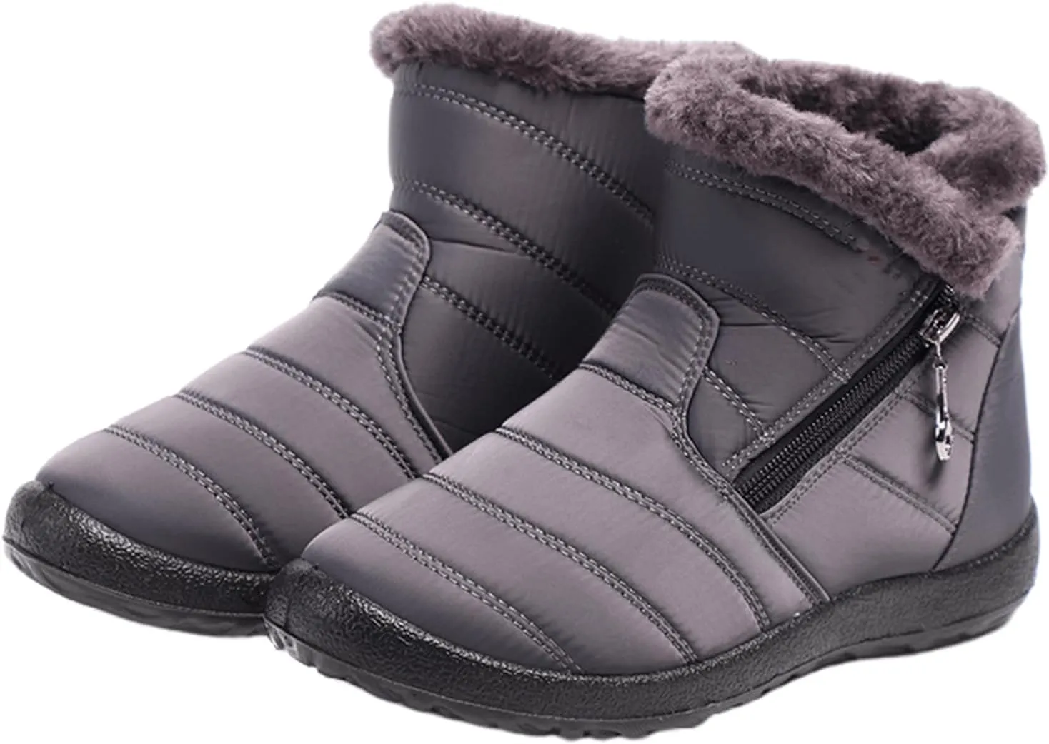 Lausiuoe Snow Boots For Women Waterproof Insulated Non Slip Winter Fur Lining Comfortable Outdoor Ankle Booties Shoes