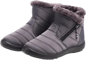 Lausiuoe Snow Boots For Women Waterproof Insulated Non Slip Winter Fur Lining Comfortable Outdoor Ankle Booties Shoes