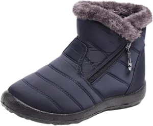 Lausiuoe Snow Boots For Women Waterproof Insulated Non Slip Winter Fur Lining Comfortable Outdoor Ankle Booties Shoes