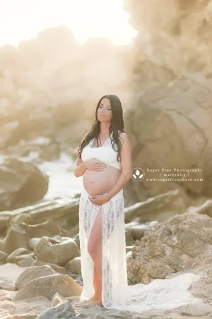 Lisa Skirt • Lace Maternity Skirt • Vintage Skirt • Maternity Outfit • Pregnancy Skirt • Photo Shoot Outfit • Pregnancy Clothing • Bohemian Style • by Sew Trendy