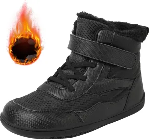 Open Toe Fuzzy Snow Booties For Boys Kids Childrens Leather Flat Non Slip Shoes Outdoor Running Warm Lightweight Boots