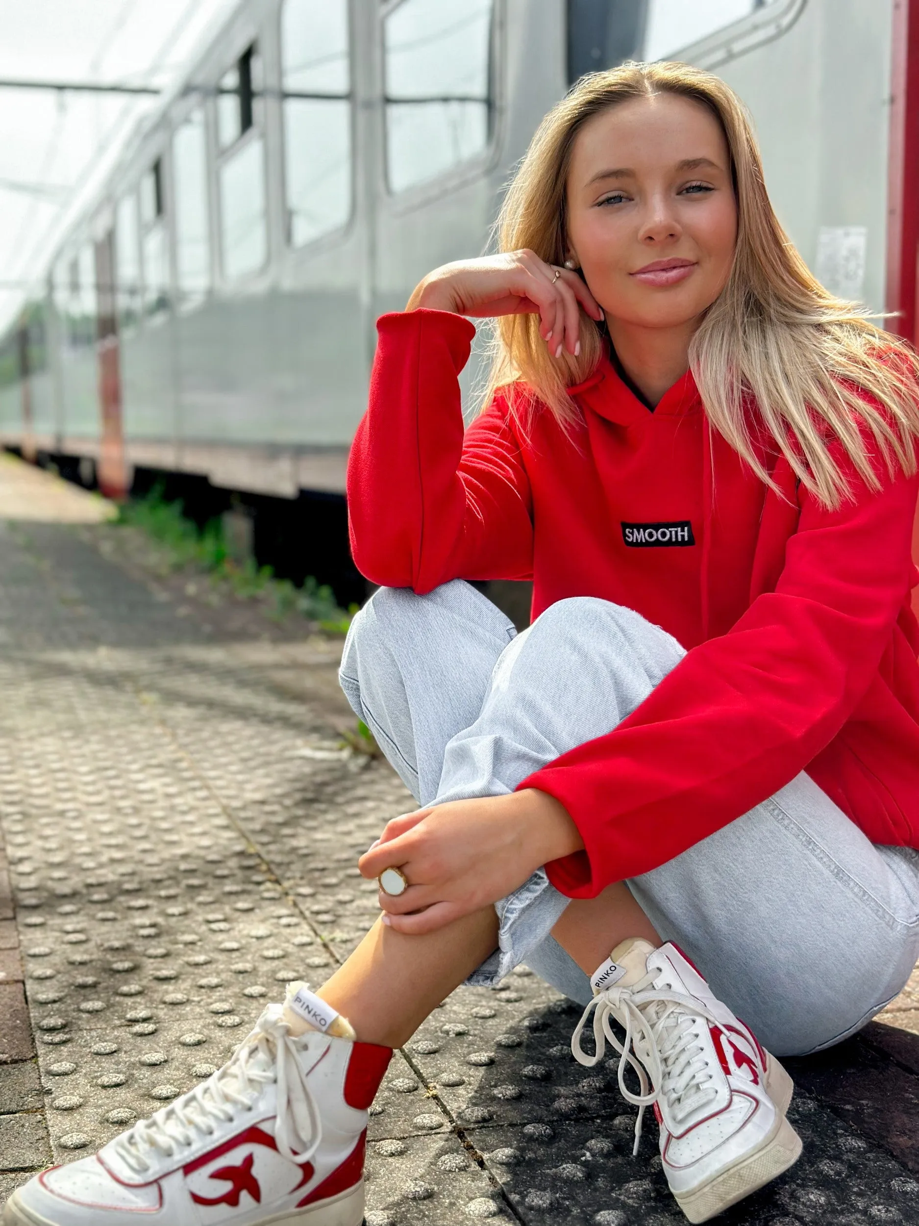 Red Hoodie / Black Box Women
