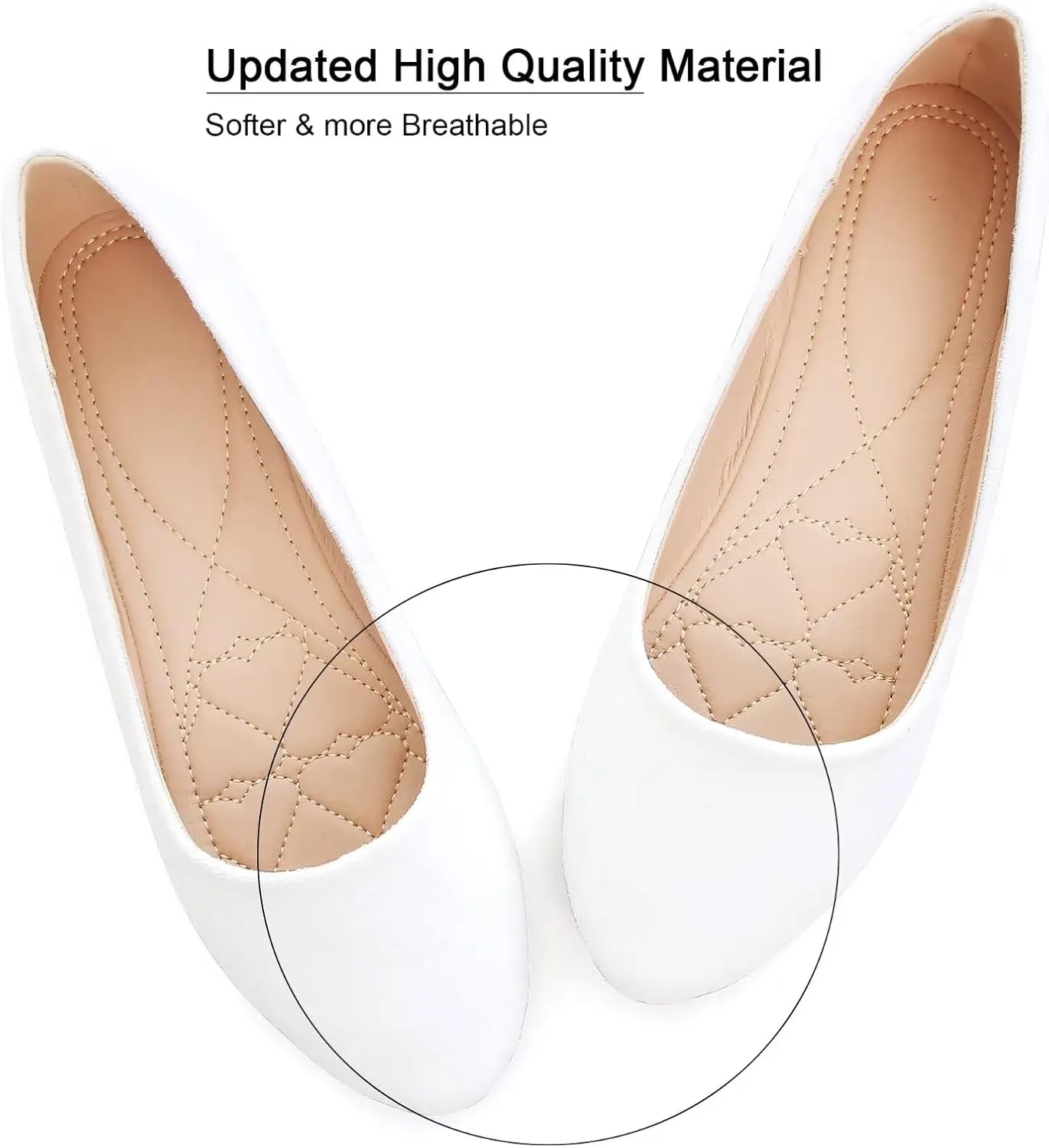 SAILING LU Pointy Toe Shoes Women Ballet Flats Comfort Solid Flat Shoes for Women Work Slip On Moccasins