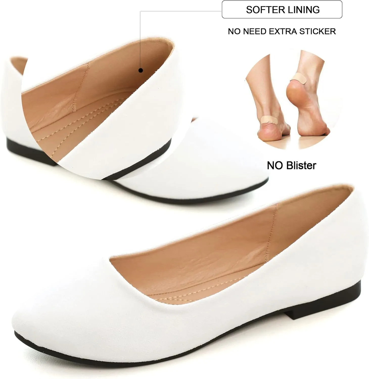 SAILING LU Pointy Toe Shoes Women Ballet Flats Comfort Solid Flat Shoes for Women Work Slip On Moccasins