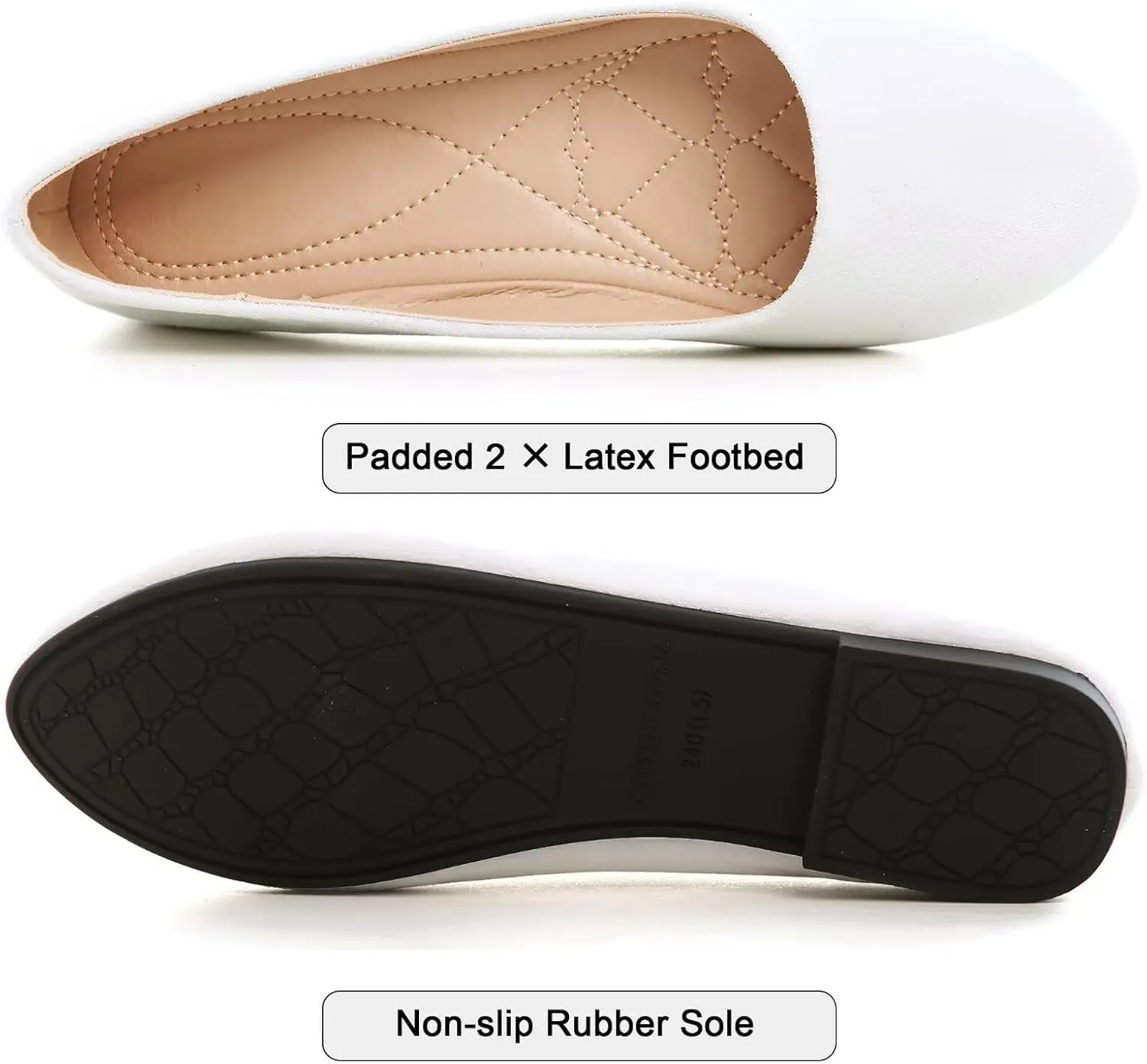 SAILING LU Pointy Toe Shoes Women Ballet Flats Comfort Solid Flat Shoes for Women Work Slip On Moccasins