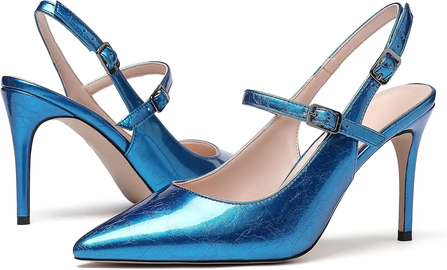 SAMMITOP Women's Pointed Toe Mary Jane Pumps Slingback High Heel Dress Shoes