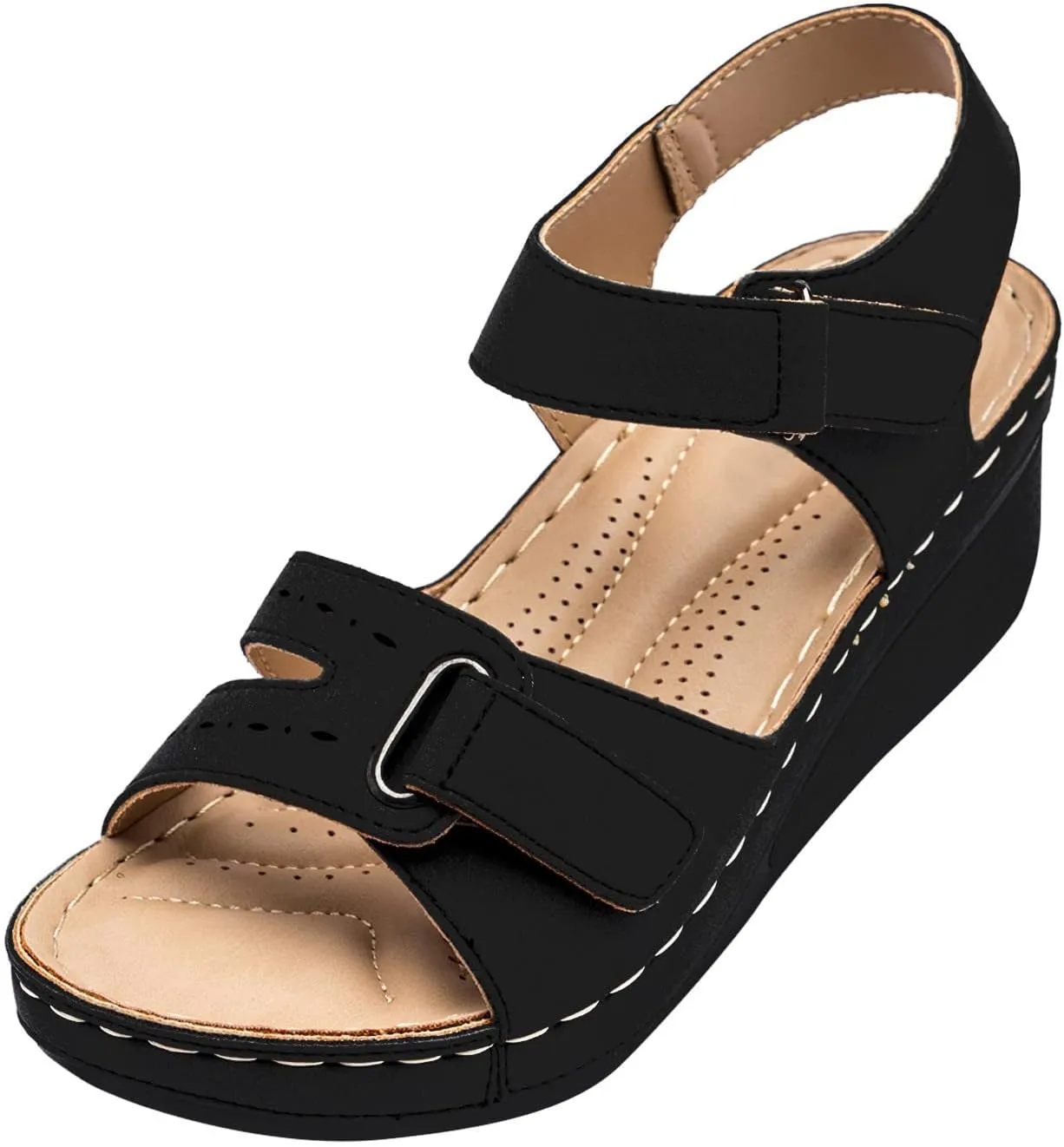 Shoes for Bunions and Wide Feet Women Sandalias Para Mujer Elegantes En Rojo White Sandals Women Comfort Arch Supports for Plantar Fasciitis Womens Orthopedic Shoes Slip On Heels for Women Dressy