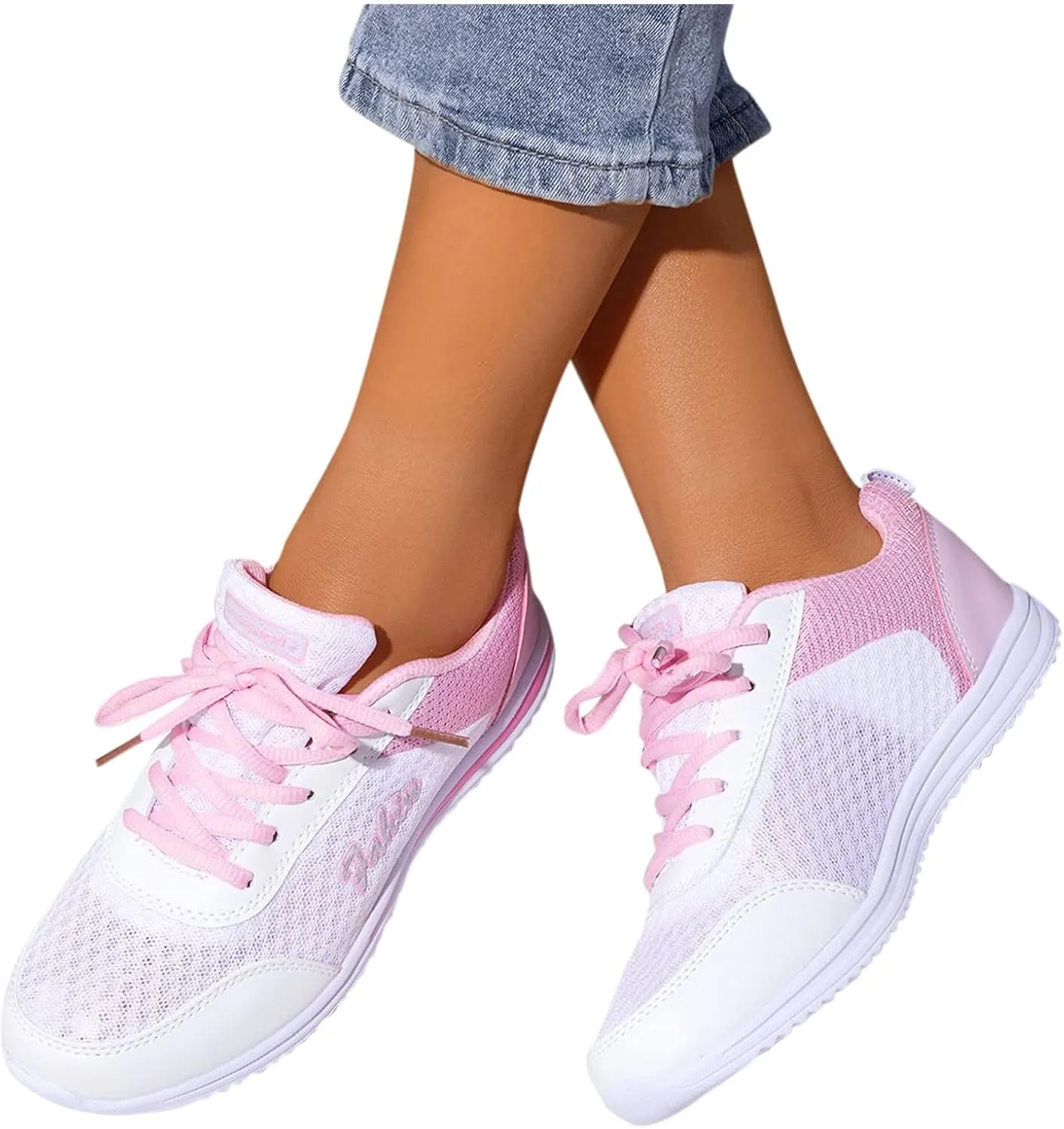 Sneakers for Women Walking Shoes Non Slip Lace Up Tennis Shoes Men Slip On Casual Shoes for Fall White Sneakers Black Tennis Shoe Cross Trainer Shoe