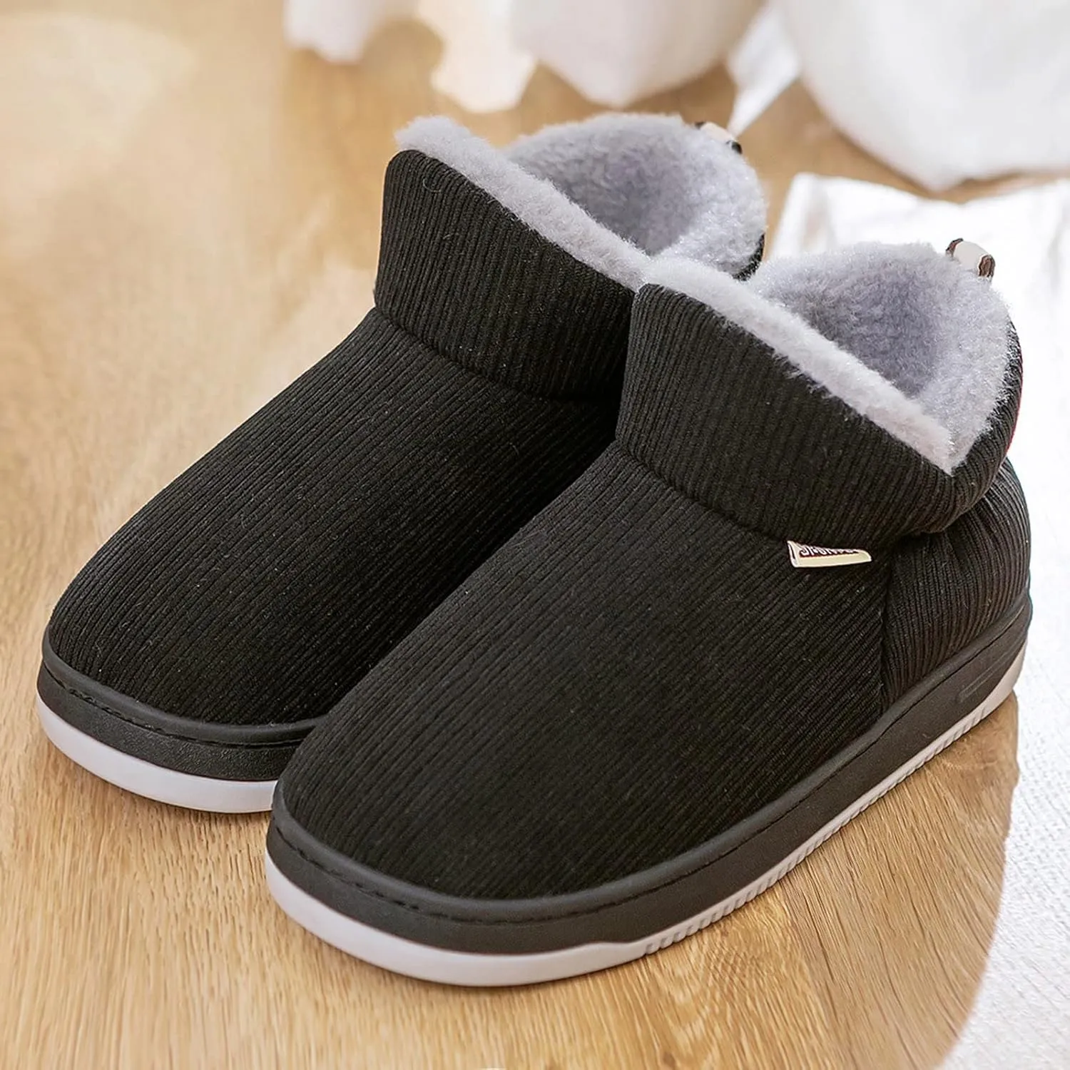 Snow Boots Men Warm Lined Footwear Waterproof Outdoor Comfort Winter Boots Slip on Ankle Booties Non-slip Climbing Shoes Hiking Boots