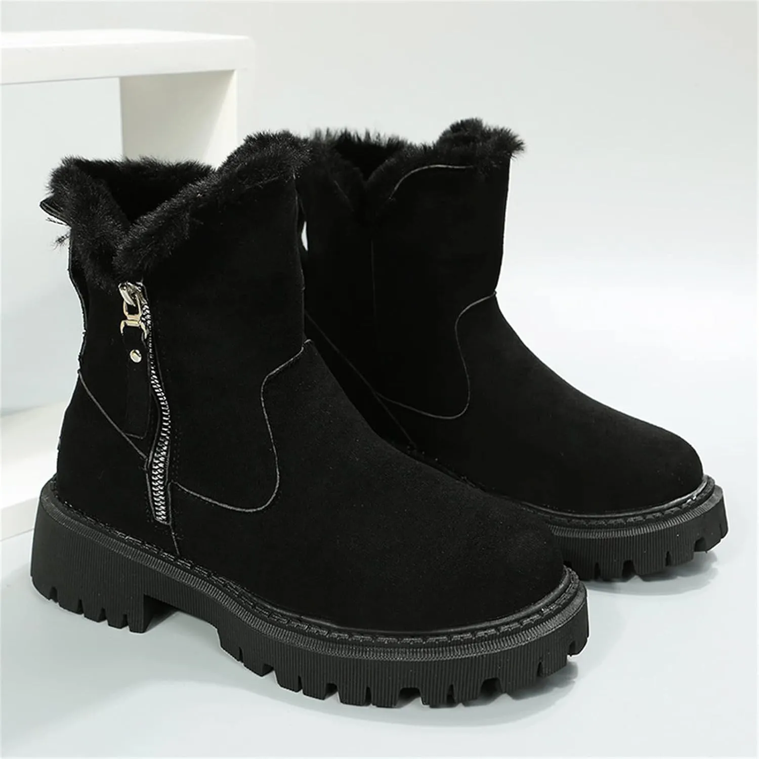Trending Winter Boots For Women 2024 Snow Boots Fur Lined Warm Fuzzy Fashion Slip On Loafers Shoes Ankle Booties