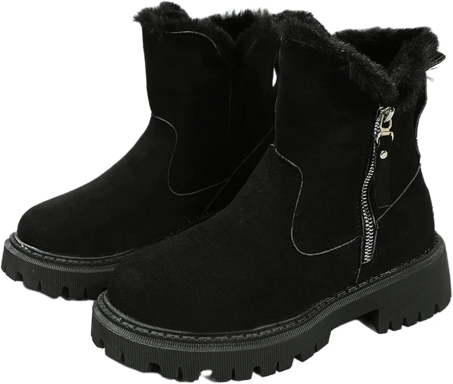 Trending Winter Boots For Women 2024 Snow Boots Fur Lined Warm Fuzzy Fashion Slip On Loafers Shoes Ankle Booties