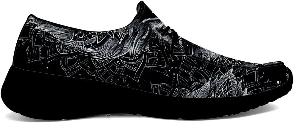 Wolf Shoes for Men Women Slip-on Loafers Mandala Print Shoes Gifts for Women Men