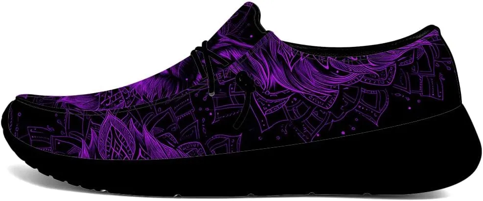 Wolf Shoes for Men Women Slip-on Loafers Mandala Print Shoes Gifts for Women Men