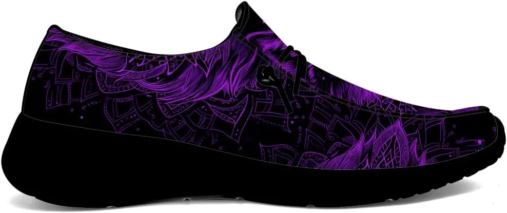 Wolf Shoes for Men Women Slip-on Loafers Mandala Print Shoes Gifts for Women Men