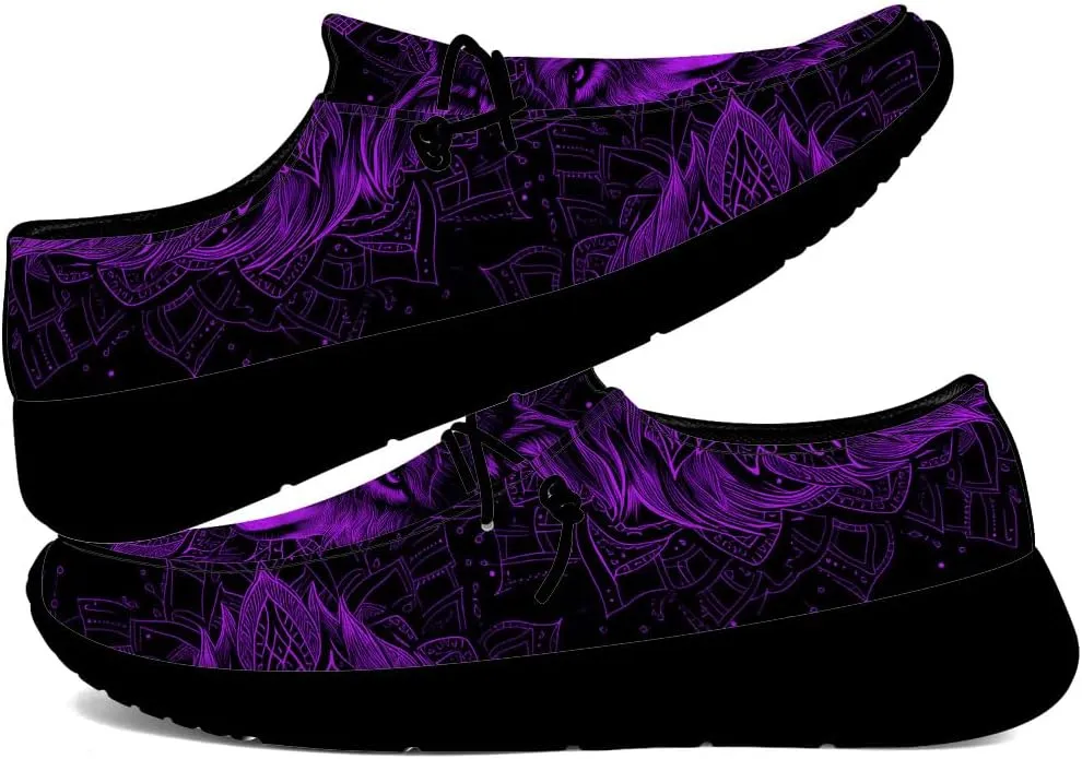 Wolf Shoes for Men Women Slip-on Loafers Mandala Print Shoes Gifts for Women Men