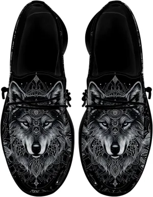 Wolf Shoes for Men Women Slip-on Loafers Mandala Print Shoes Gifts for Women Men
