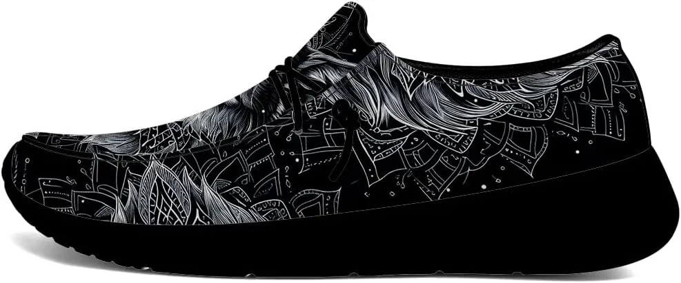 Wolf Shoes for Men Women Slip-on Loafers Mandala Print Shoes Gifts for Women Men