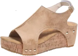 Women Sandals Comfortable Dressy Wedge Platform Sandals Slip on Ankle Strap Open Toe Casual Summer Dress Shoes 2024 Sandalias