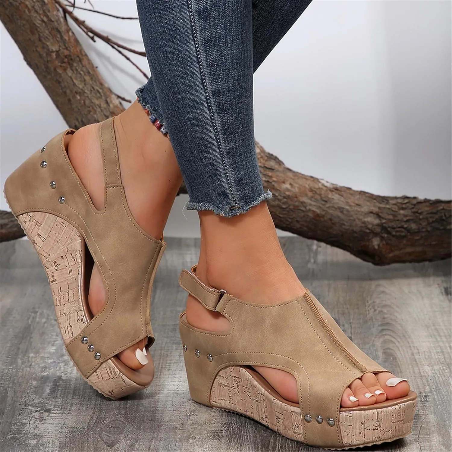 Women Sandals Comfortable Dressy Wedge Platform Sandals Slip on Ankle Strap Open Toe Casual Summer Dress Shoes 2024 Sandalias