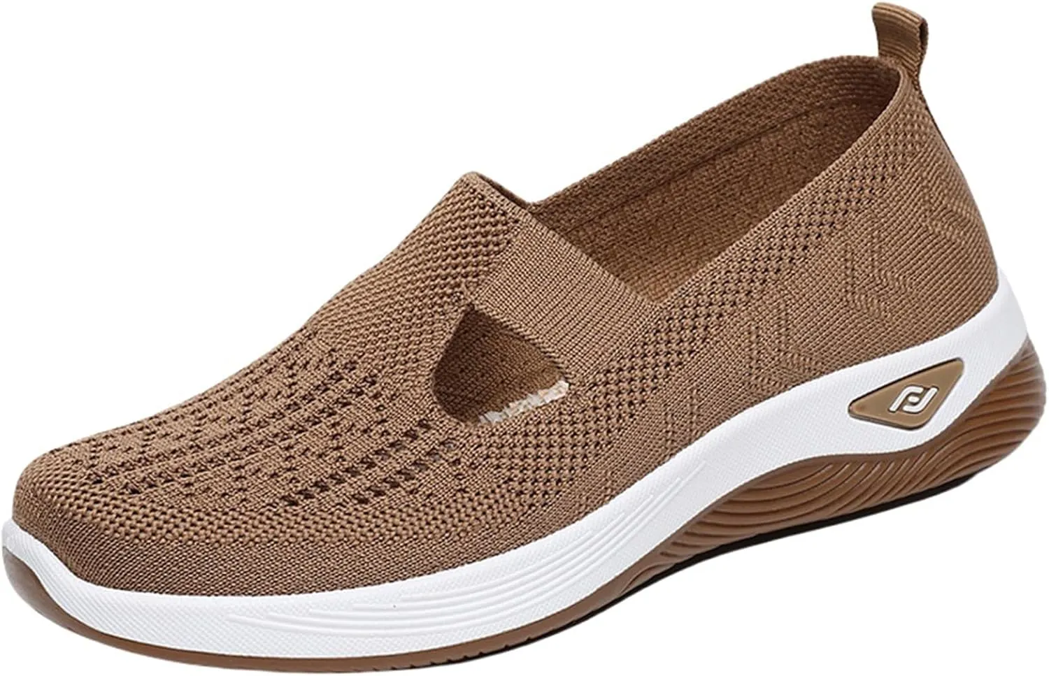 Women Walking Shoes Cushion Orthopedic Diabetic Shoes with Arch-Support Mule Breathable Flying Woven Mesh Upper Casual Sneakers Ladies Air Cushion Athletic Shoe Non-Slip Jogging Sneakers