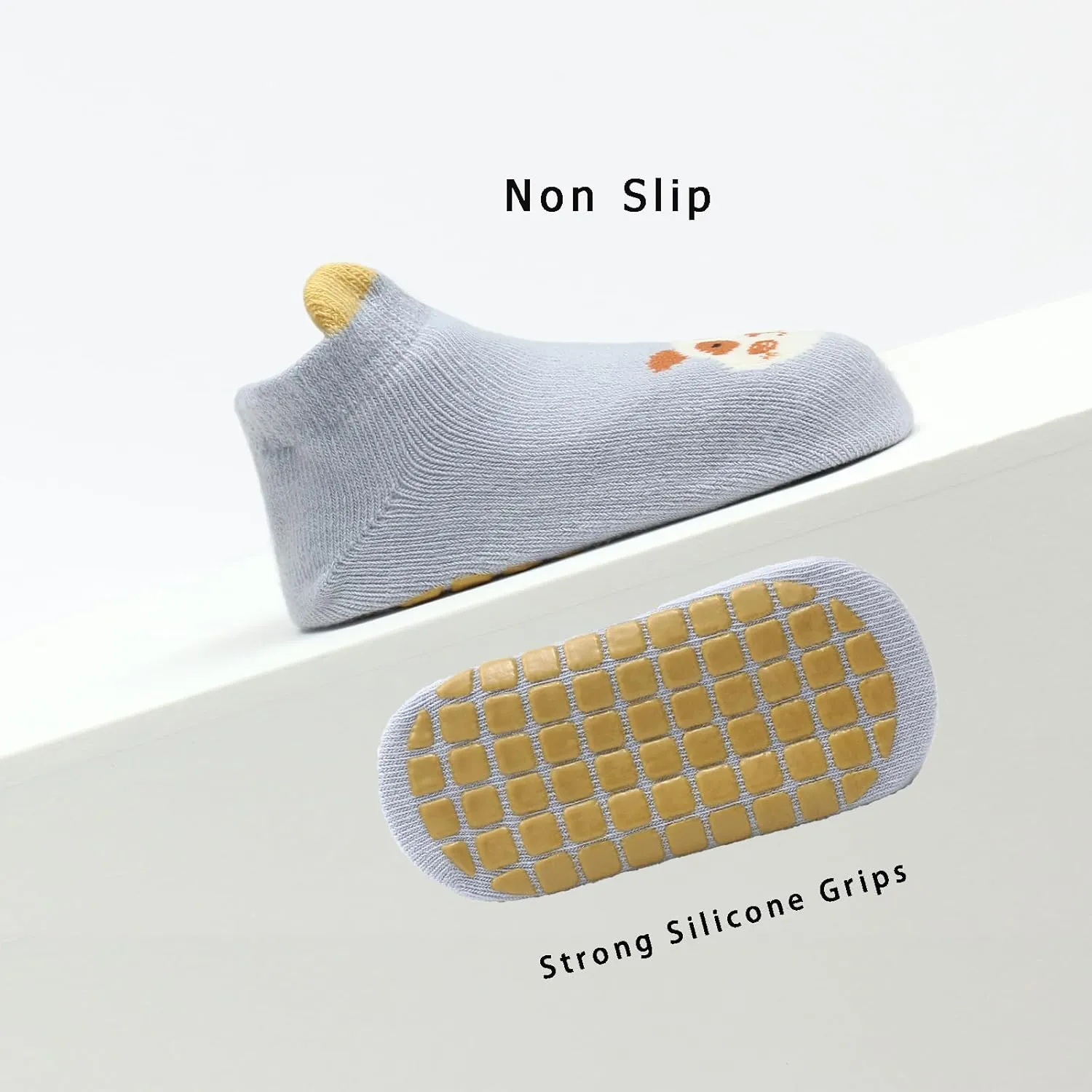 Yeshsore Baby Socks with Grips,Toddler Kids Cartoon Floor Ankle Non Slip Socks 5 Pairs