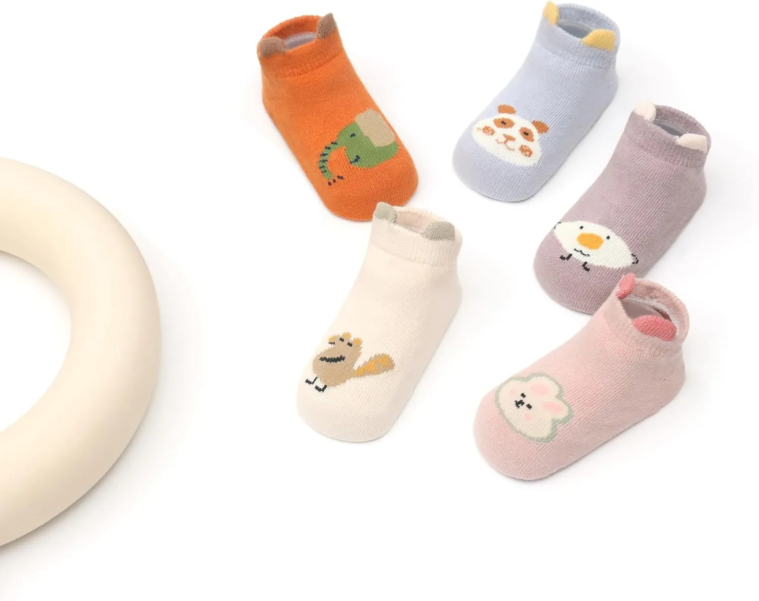 Yeshsore Baby Socks with Grips,Toddler Kids Cartoon Floor Ankle Non Slip Socks 5 Pairs
